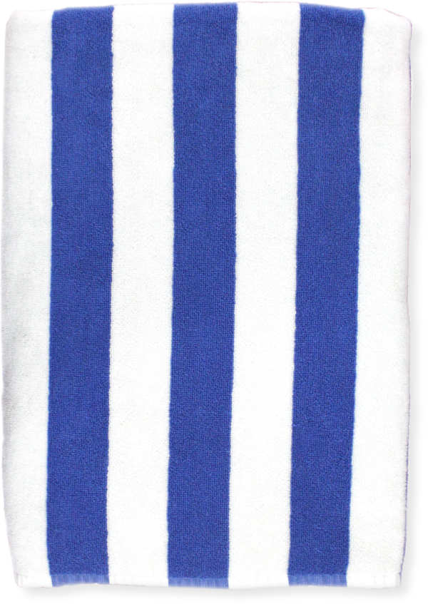 Beach / Pool Towel in Blue and White Stripes - Image 2