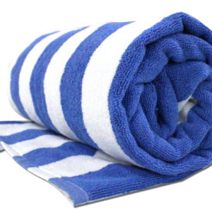 Beach / Pool Towel in Blue and White Stripes